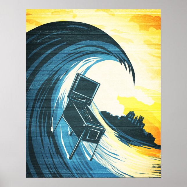 Surfing Pinball Machine Poster (Front)