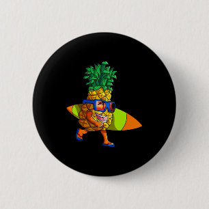 Surfing Pineapple Shirt Men Kids Summer Vacation S Button