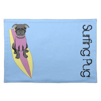 Surfing Pug (Pastel) Placemat