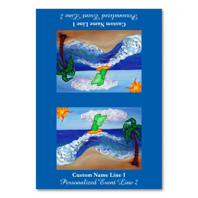 Surfing Raphael Angel Custom Table Tent Table Number (Front)