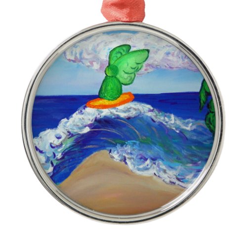 Surfing Raphael Angel Riding Healing Wave Ornament