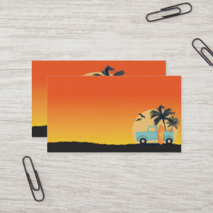 Surfing Retro Business Card