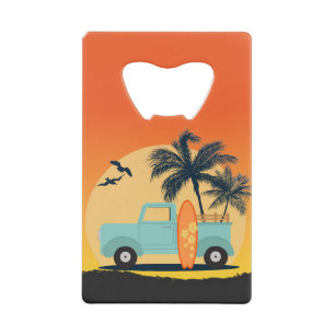 Surfing Retro Credit Card Bottle Opener