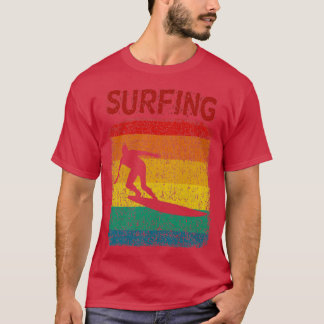 Surfing retro distressed look surfer surfboarding T-Shirt
