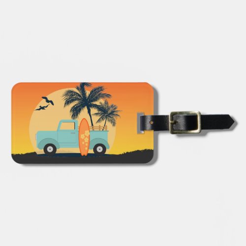 Surfing Retro Luggage Tag