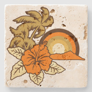 Surfing Safari Hawaiian Island Tiki Bar Coasters