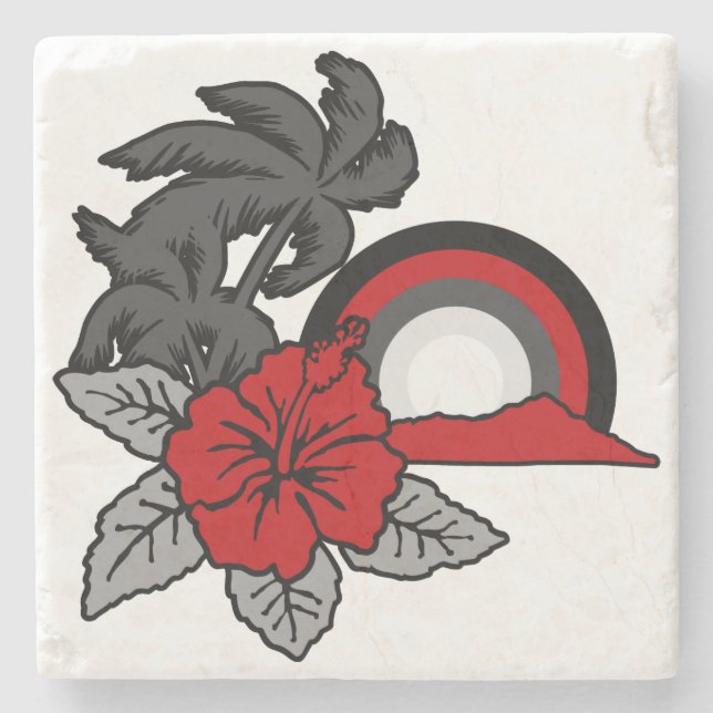 Surfing Safari Hawaiian Island Tiki Bar Coasters (Front)