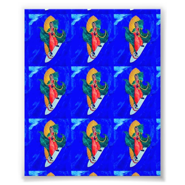 surfing saints on blue waves photo print (Front)