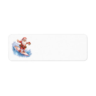 Surfing Santa Address Labels
