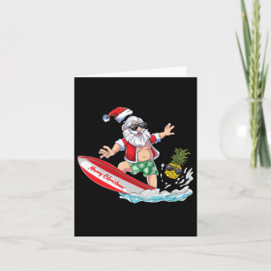 Surfing Santa Beach Holiday Plams Christmas In Jul Card