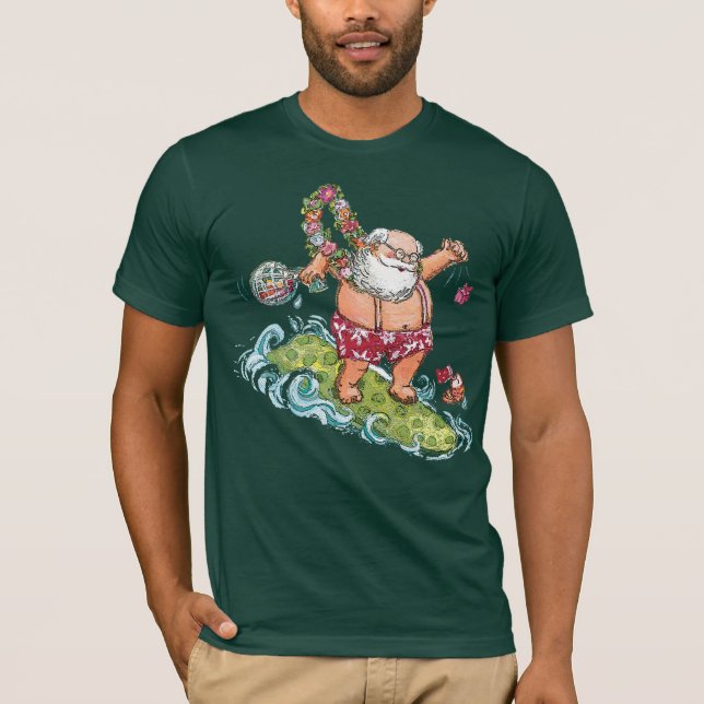 Surfing Santa Christmas Shirt (Front)