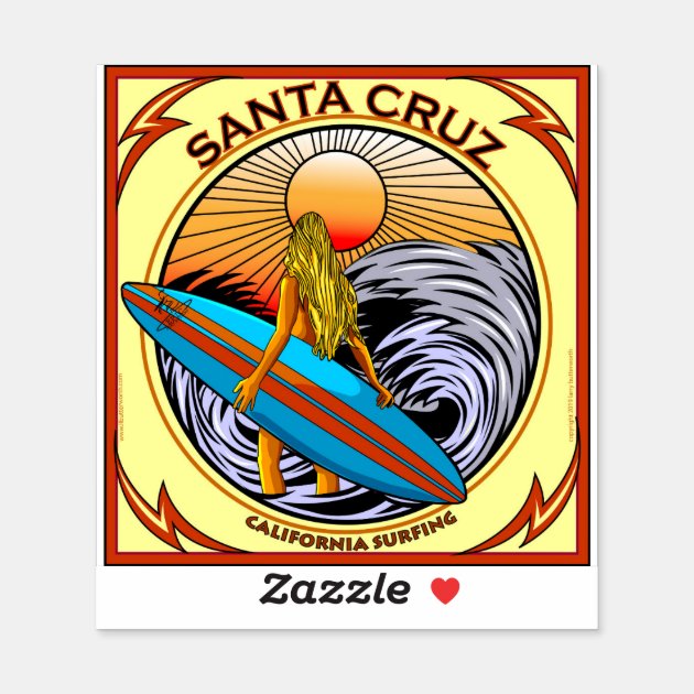 2 x Vinyl Stickers 10cm Santa Cruz California Surf Beach Cool Gift #5075 