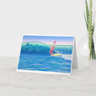 Surfing Santa Holiday Card