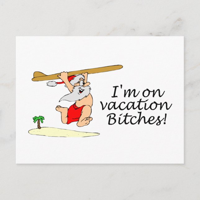 Surfing Santa Holiday Postcard (Front)