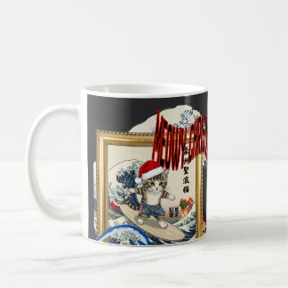 Surfing Santa Inspired by Hokusai Coffee Mug