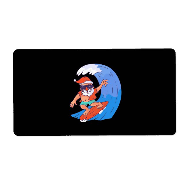 Surfing Santa Label (Front)
