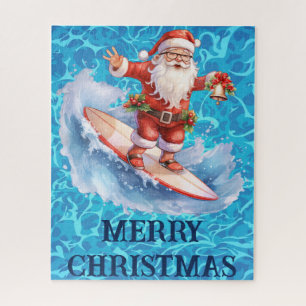Surfing Santa Merry Christmas Puzzle