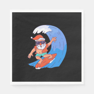 Surfing Santa Napkins