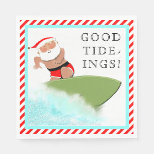 Surfing Santa Paper Napkins