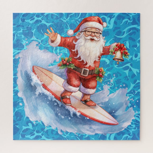 Surfing Santa Puzzle (Vertical)
