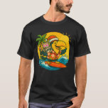 Surfing Santa Toucan Fun cat and Raccoon Christmas T-Shirt