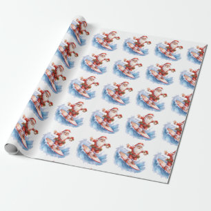Surfing Santa Wrapping Paper