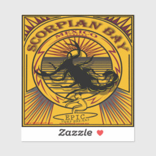 SURFING SCORPION BAY BAJA MEXICO STICKER