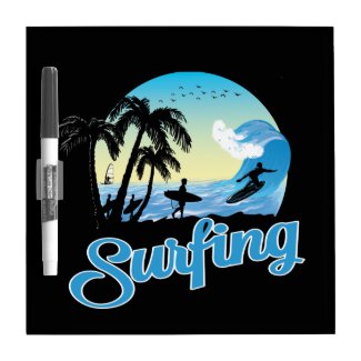 Surfing Sea Beach Dry Erase Board