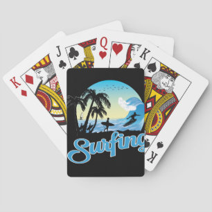 Surfing Sea Beach Poker Cards