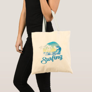 Surfing Sea Beach Tote Bag