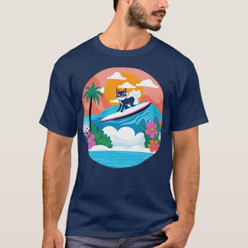 Surfing Shag Kitty T_Shirt
