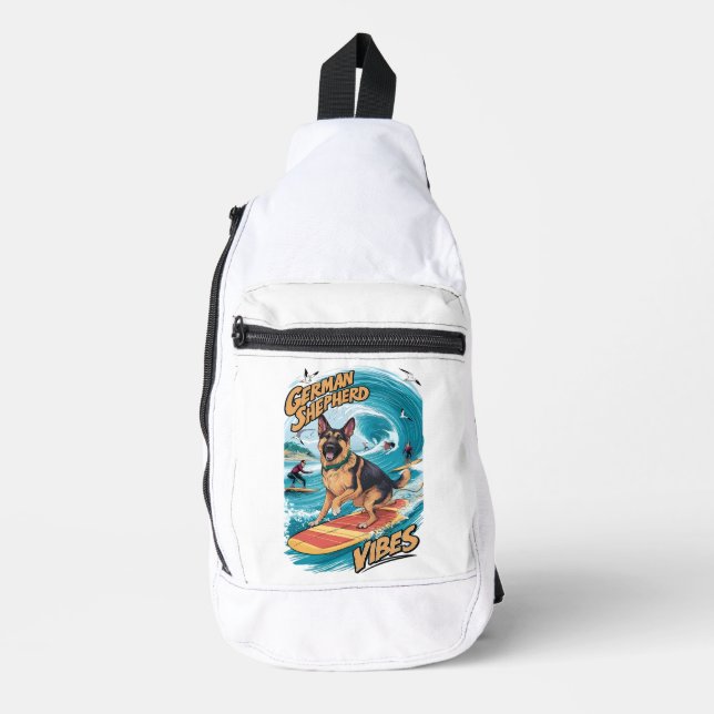 Surfing Shepherd: A Tropical Adventure Sling Bag (Front)