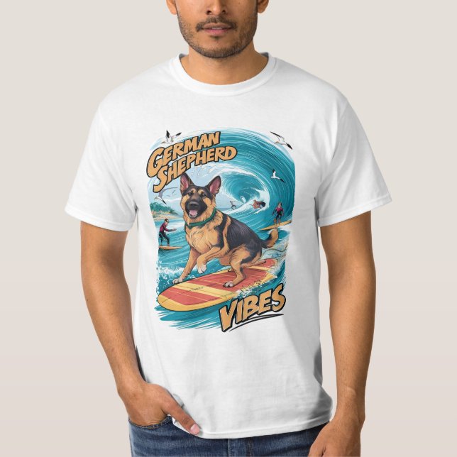 Surfing Shepherd: A Tropical Adventure T-Shirt (Front)