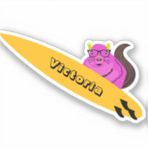 Surfing squirrel laptop sticker