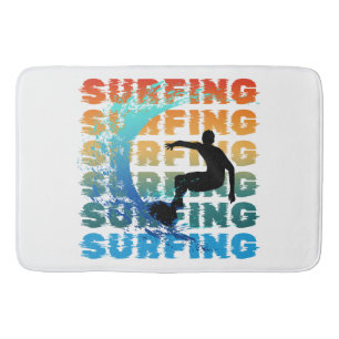 surfing summer surfer beach surf ocean bath mat