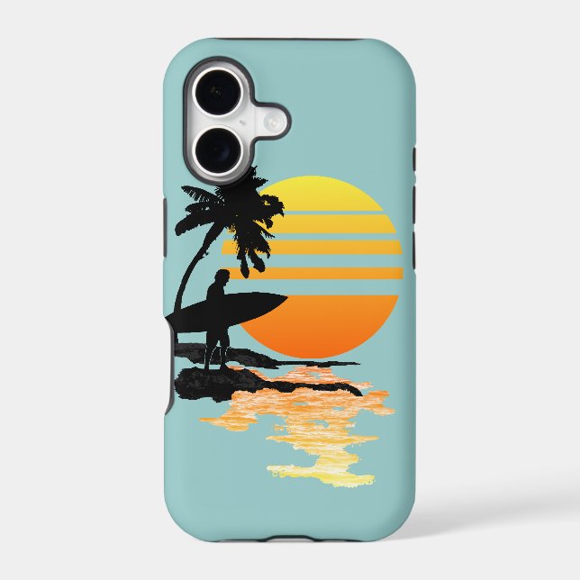 Surfing Sunrise Iphone Case (Back)