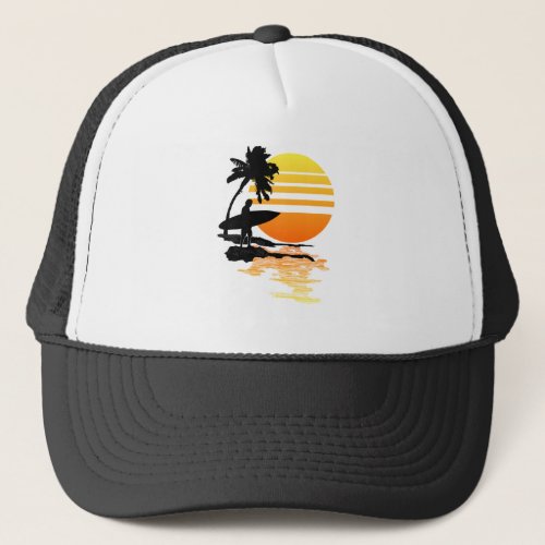 Surfing Sunrise Trucker Hat