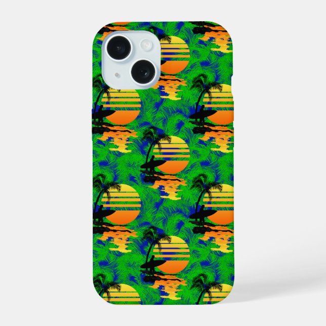 Surfing Sunset Iphone Case (Back)