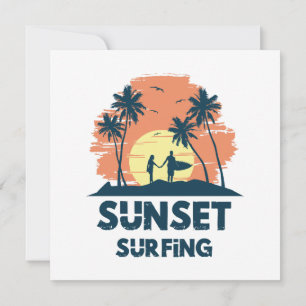 Surfing -Sunset Surfing Invitation