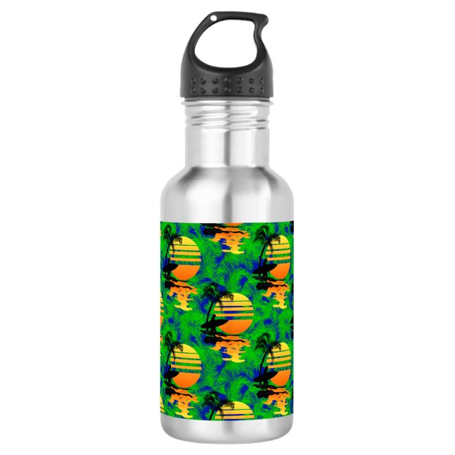 Surfing Sunset Water Bottle (Front)