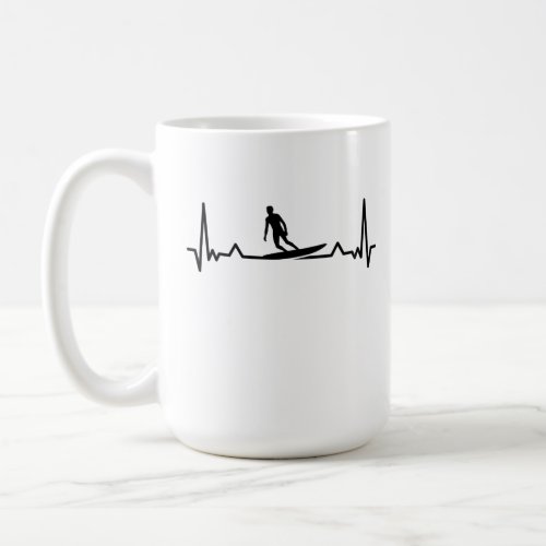 Surfing Surf Heartbeat Line Funny Gifts Coffee Mug