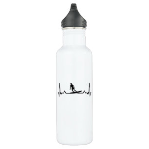 Surfing Surf Heartbeat Line Funny Gifts Stainless Steel Water Bottle