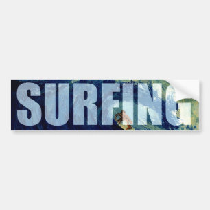 Surfing Surf Water Sports Bumper Sticker Artwork