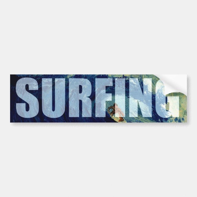 Surfing Surf Water Sports Bumper Sticker Artwork (Front)