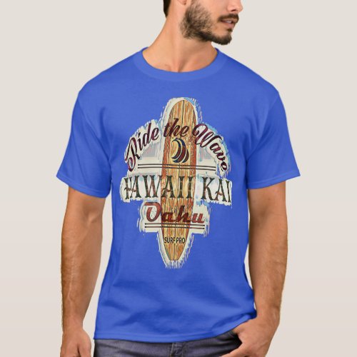 Surfing Surfboard Distressed Longboard Hawaii Kai  T_Shirt