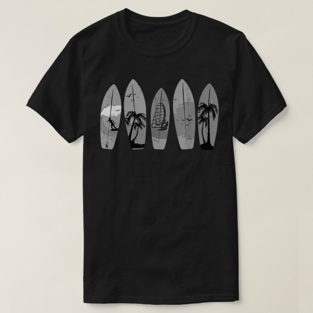 Surfing Surfboard Vintage Classic Retro Surfboarde T-Shirt (Design Front)