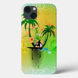 Surfing, surfboarder with plam iPhone 13 case