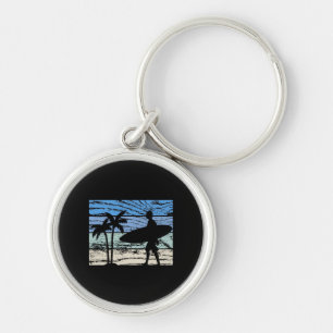 Surfing Surfer Keychain