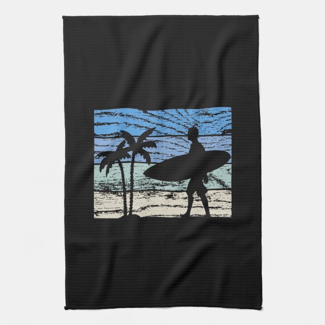 Surfing Surfer Kitchen Towel (Vertical)