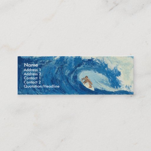 Customizable Surfing Surfer Tube Ride Ocean Wave Profile Card Business Cards